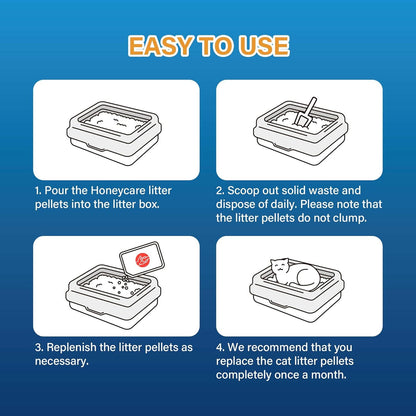 Honey Care All-Absorb Cat Litter Pellets, Zeolite, Long-Lasting Odor Control Non-climping Litter, 14 Lbs Pack