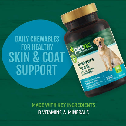 PetNC Natural Care Brewers Yeast Chewables for Dogs, 250 Count