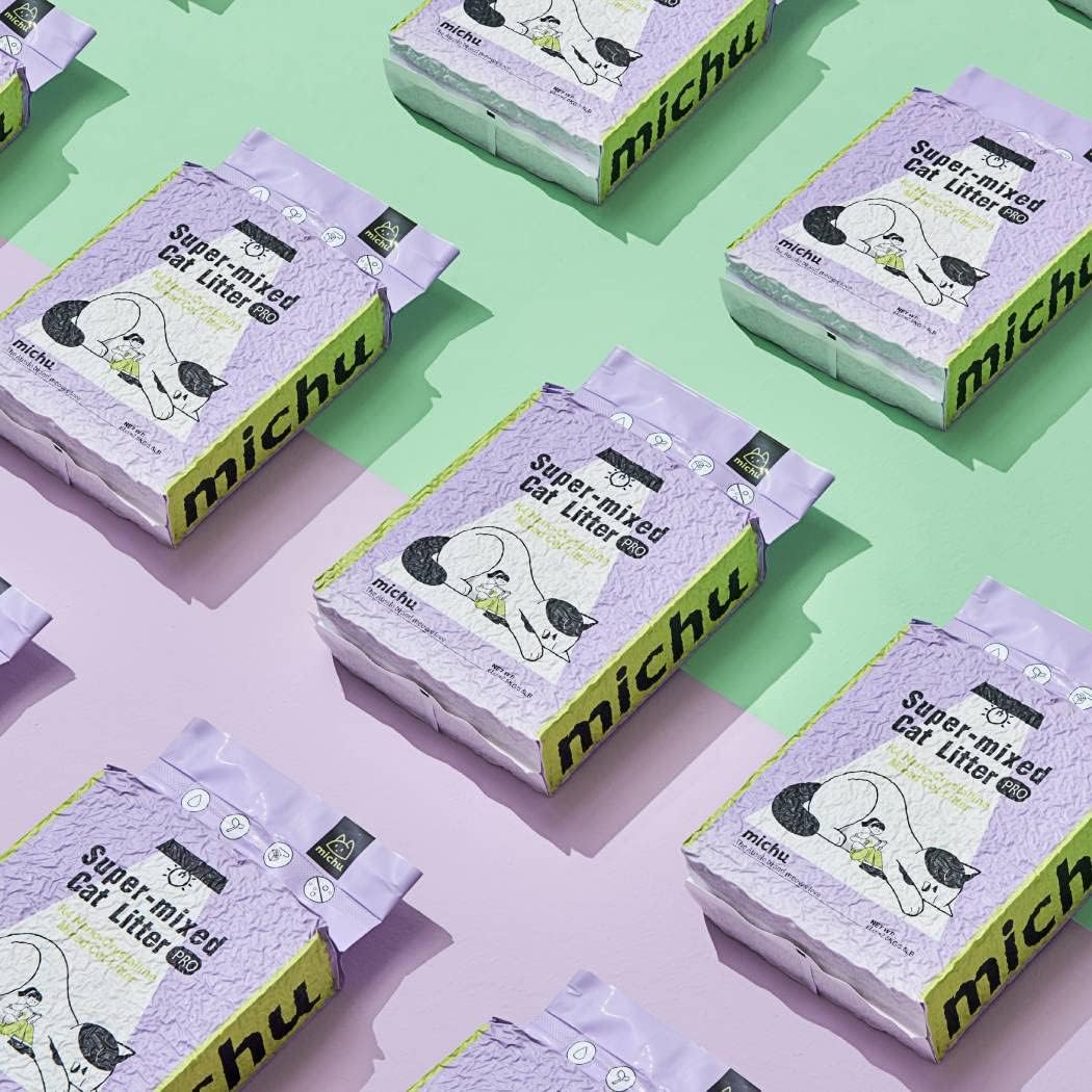 Michu Mixed Tofu Cat Litter, Heavy Duty Flushable Kitty Litter, 5.5Lb/88Oz (2 Pack, Original)