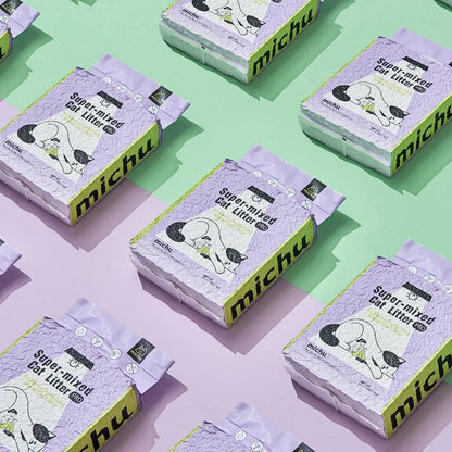 Michu Mixed Tofu Cat Litter, Heavy Duty Flushable Kitty Litter, 5.5Lb/88Oz (2 Pack, Original)