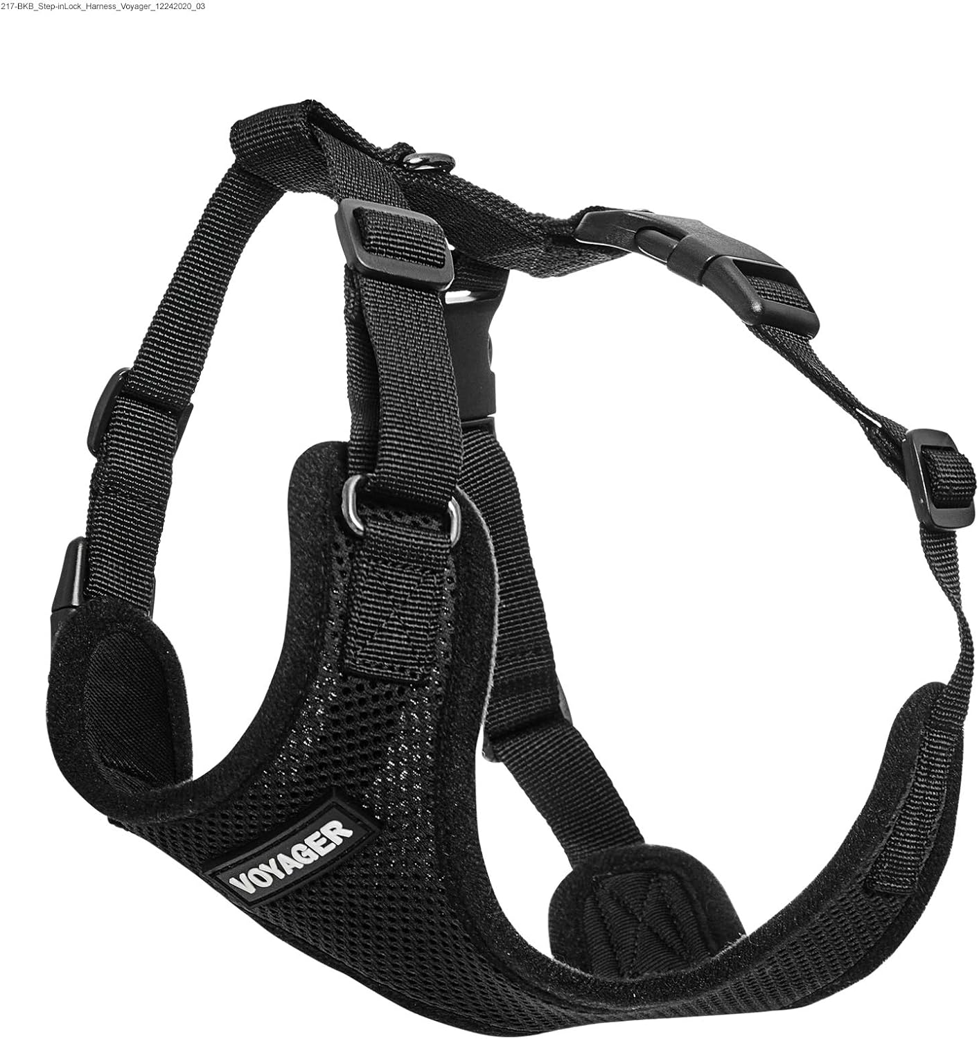 Voyager Step-in Lock Pet Harness – All Weather Mesh, Adjustable Step in Harness for Cats and Dogs by Best Pet Supplies - Black, S (Chest: 13-20")