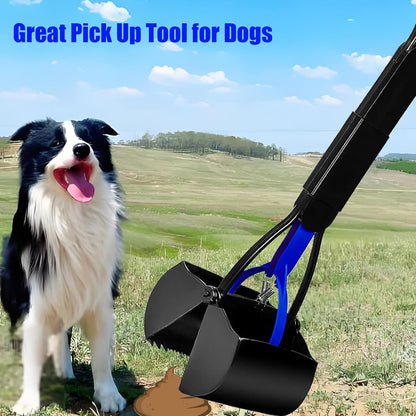 Pooper Scooper 2 Pack with 20 Litre Step Dog Poop Trash Can, 28" Long Handle Dog Poop Scoopers for Large Small Dogs Heavy Duty, Removable Inner Bucket for Outdoors, 50 Waste Bags Included (Blue)