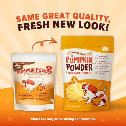 Pumpkin Chips & Powder for Dogs – 100% Natural High Fiber Digestive Support Snack & Supplement, Designed for All Breeds – Grain-Free, Hypoallergenic – Easy to Digest