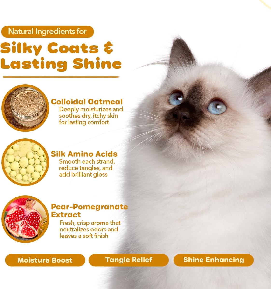 P.E.T. Flea Assault Pear & Pomegranate Dog & Cat Conditioner, 16 oz | Deep Moisture, Detangles & Soothes Sensitive Skin | Sulfate-Free, pH-Balanced Cosmetic Formula