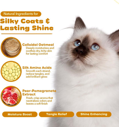 P.E.T. Flea Assault Pear & Pomegranate Dog & Cat Conditioner, 16 oz | Deep Moisture, Detangles & Soothes Sensitive Skin | Sulfate-Free, pH-Balanced Cosmetic Formula