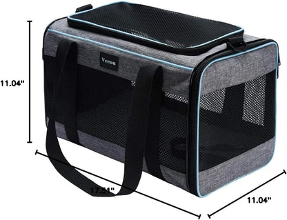 Vceoa 17.5x11x11 Inches Cat, Dog Carrier for Pets Up to 16 Lbs, Soft-Sided Cat Bag Animal Carriers Travel Puppy Carry As a Toy of Fabric Pet Home