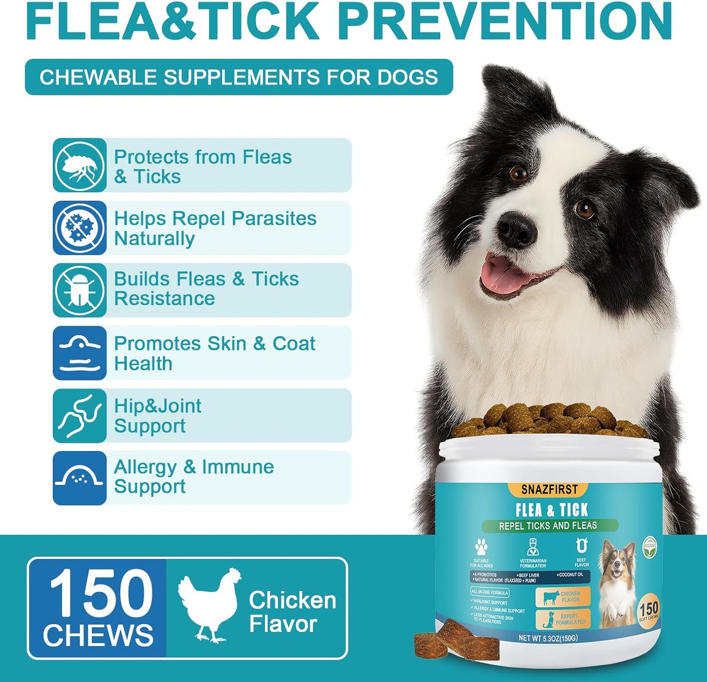 Dog (Chicken Flavor, 150 Chews)