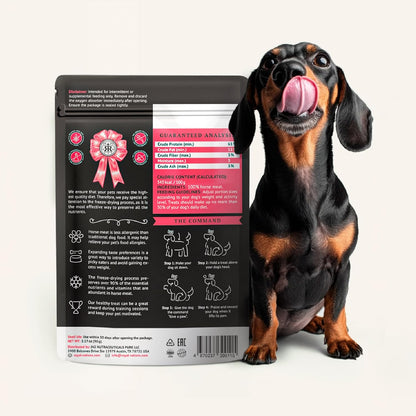 Freeze Dried Raw Dog Food, 100% Horse Meat, Allergy Relief, Monoprotein, Training Treats or Toppings, Single Ingredient, All Natural, for Puppies, Adults and Seniors, 3.17 oz Bag