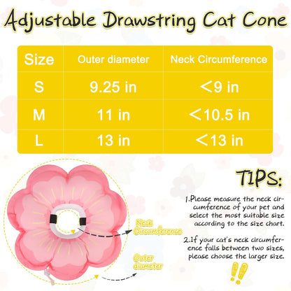 EXPAWLORER Cat Cone Collar Soft, Cat E Collar Recovery After Surgery to Stop Licking, Adjustable Waterproof Cute Neck Elizabethan Pet Kitten Puppy Donut Pillow for Cats Puppy Wound Healing, PinkL