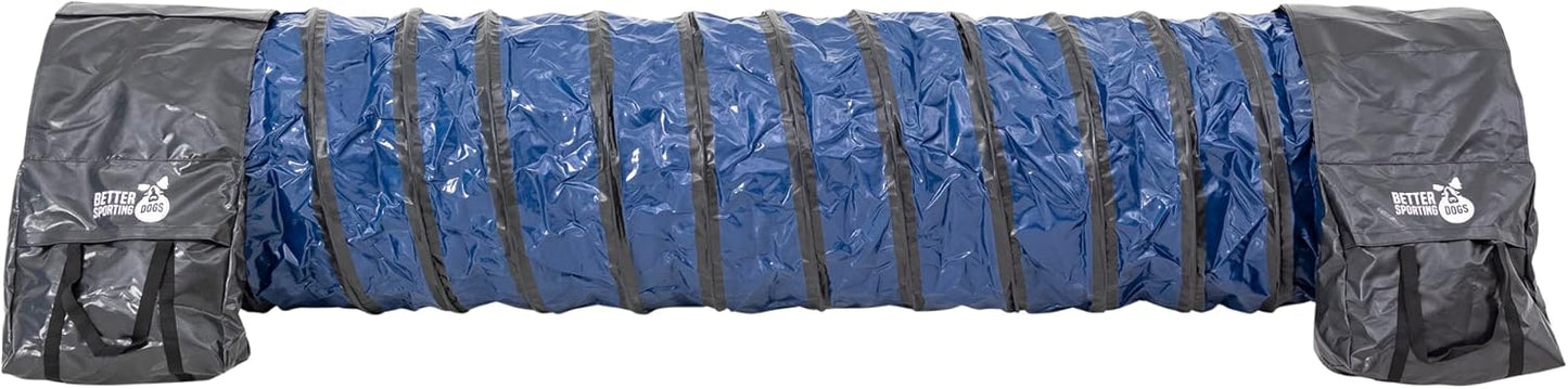 Better Sporting Dogs 10 Foot Heavy Duty PVC Tunnel with Sandbags | Dog Agility Equipment | Dog Agility Training