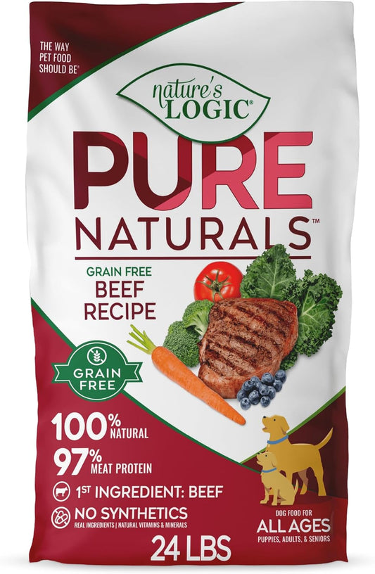 NATURE'S LOGIC Pure Naturals™ 100% Natural Grain-Free Beef Recipe Synthetic-Free Dry Dog Food, 24 lbs
