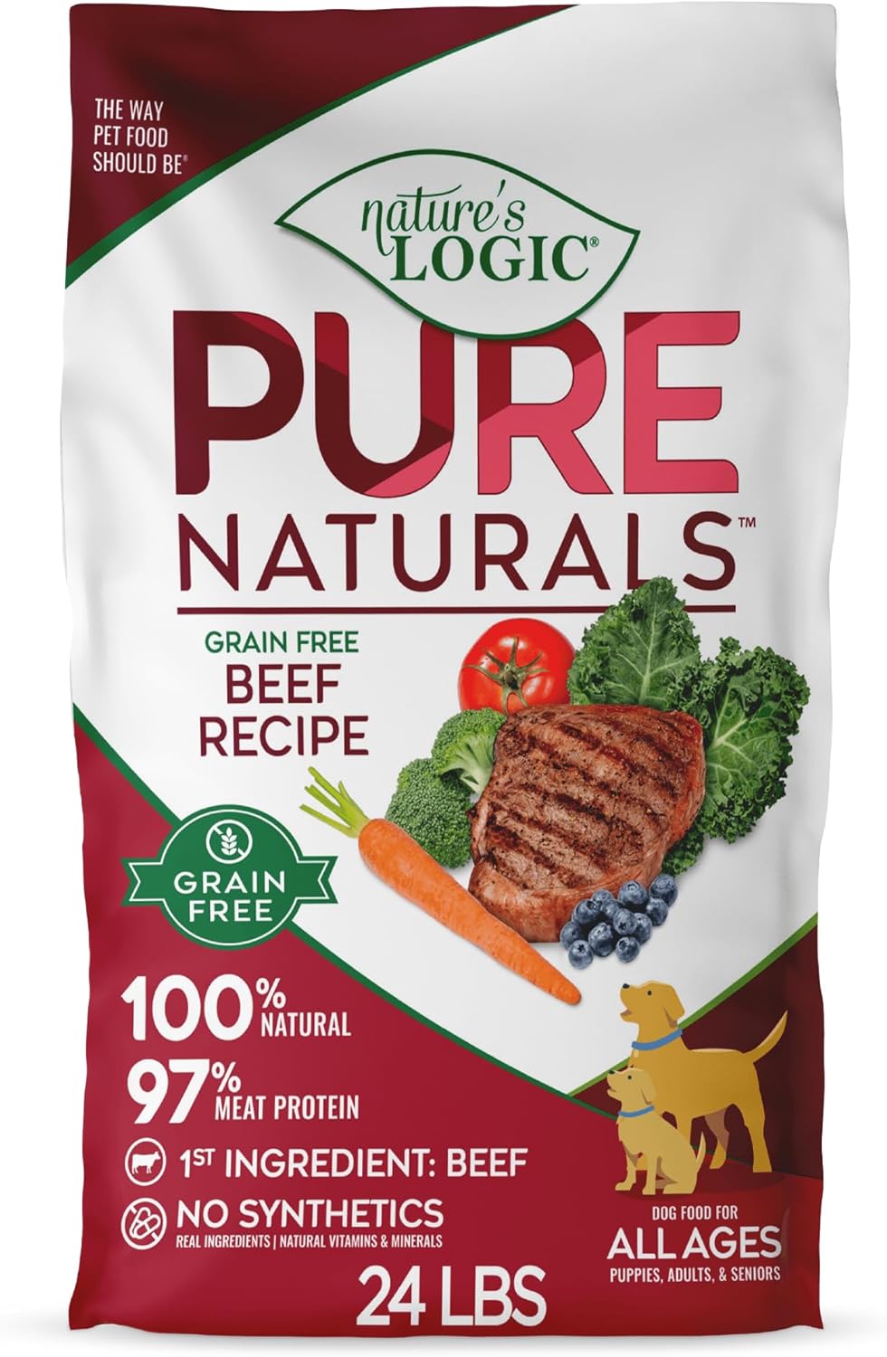 NATURE'S LOGIC Pure Naturals™ 100% Natural Grain-Free Beef Recipe Synthetic-Free Dry Dog Food, 24 lbs