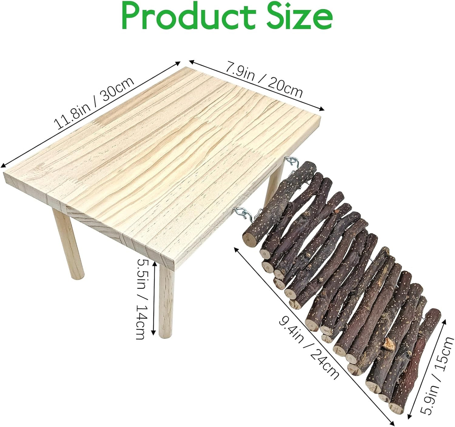 BNOSDM Reptile Pine Bark Substrate and Rectangle Basking Platform for Lizard