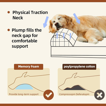 Sytopia XL Orthopedic Memory Foam Dog Bed 35D 46 inch, Extra Large Dog Sofa for Senior Dogs up to 100 lbs, Water Resistant & Washable Cover with Liner, Grey