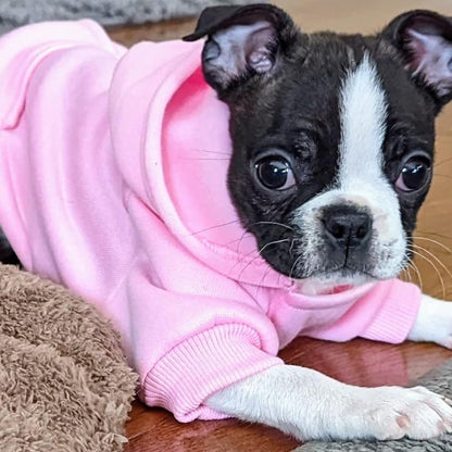 Jecikelon Winter Dog Hoodie Sweatshirts with Pockets Warm Dog Clothes for Small Dogs Chihuahua Coat Clothing Puppy Cat Custume (Pink, Small)