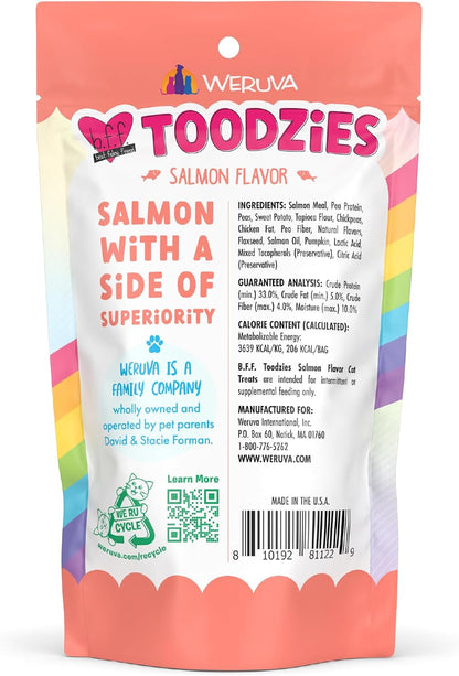 Weruva BFF Toodzies, Salmon Crunchy Cat Treats, 2oz Bag (Pack of 2)