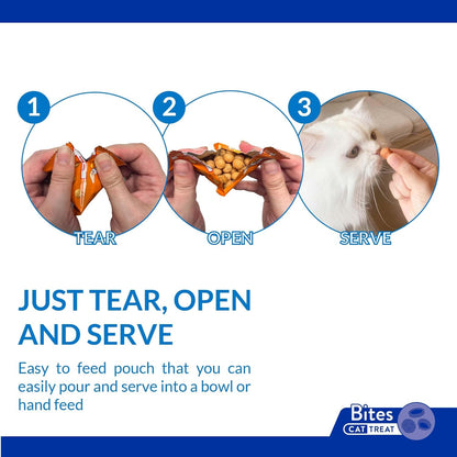 INABA Churu Tidbits for Cats, Soft & Chewy Churu Filled, Baked Chicken Cat Treats with Taurine & Green Tea Extract, 0.42oz per Pack, 8 Packs Total, Chicken Recipe