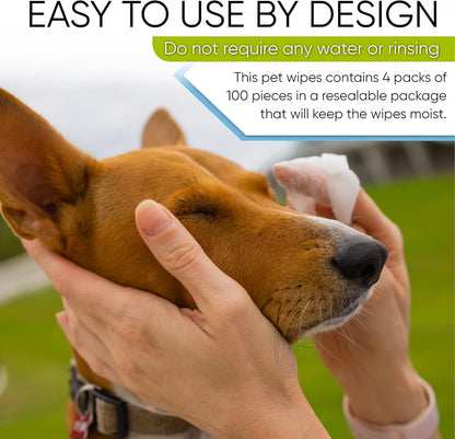 MAGICARE Pet Wipes – 400 pcs Dog Wipes – 8x8 Inch Unscented Dog Paw Cleaner Wipes for Body, Ears, Face, and Skin – Ultra Thick & Soft with Hypoallergenic Formula – Ideal Pet Wipes for Dogs & Cats