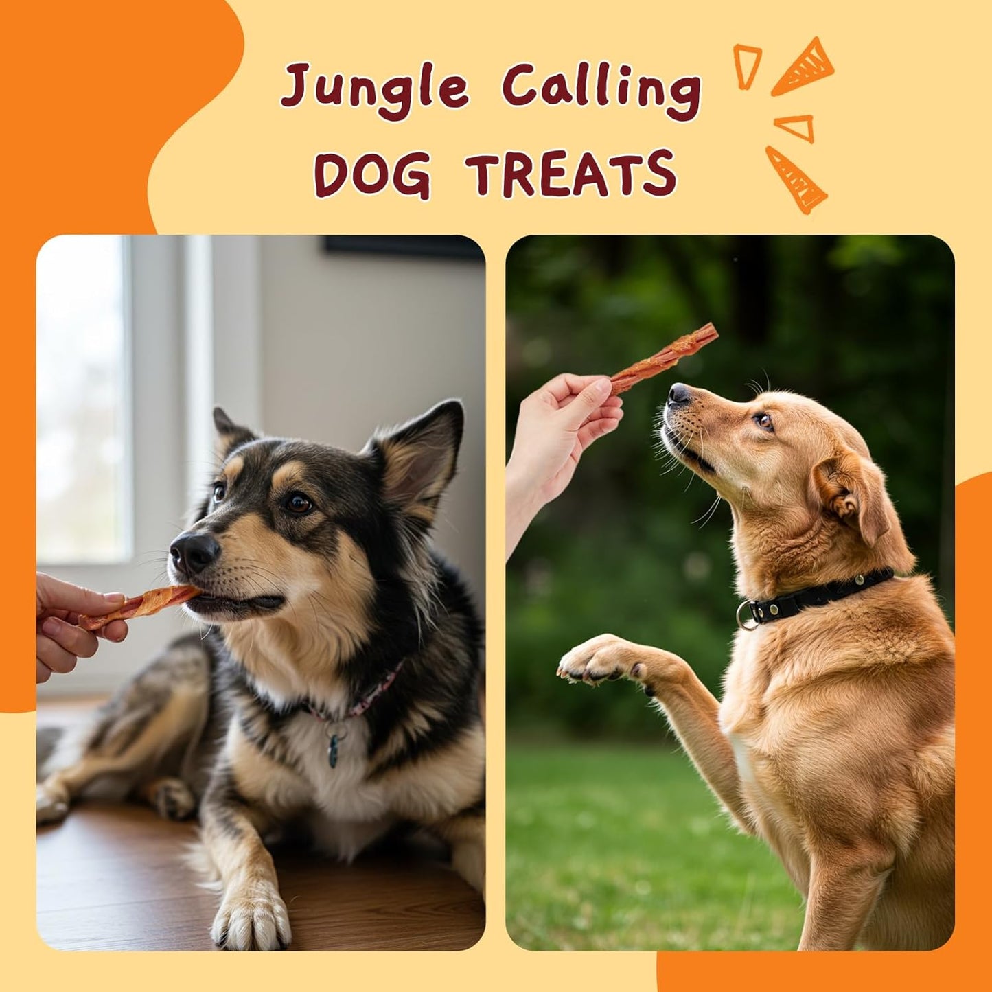Jungle Calling Beef Collagen Sticks, Long Lasting Dog Chews, Chicken Wrapped Treats, Rawhide Alternative for Small Medium Large Dogs, Dental Health, Beef Lung Flavored Bones,14.1 oz