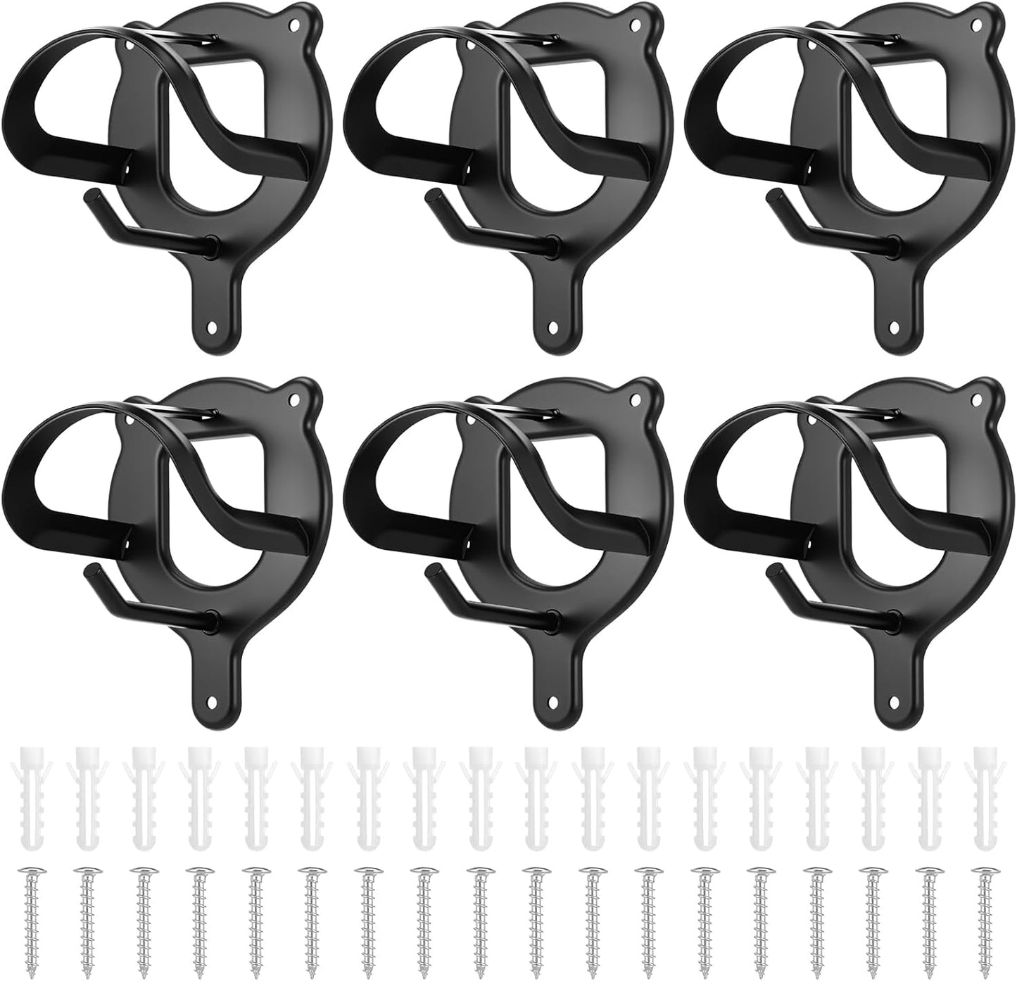 6 Counts Horse Bridle Rack, Metal Bridle Holder with Tubes and Screw, Heavy-Duty Horse Tack Storage Halter Hanger for Tack Room/Horse Blanket Rack/Bridle Holder Wall Mount, Black