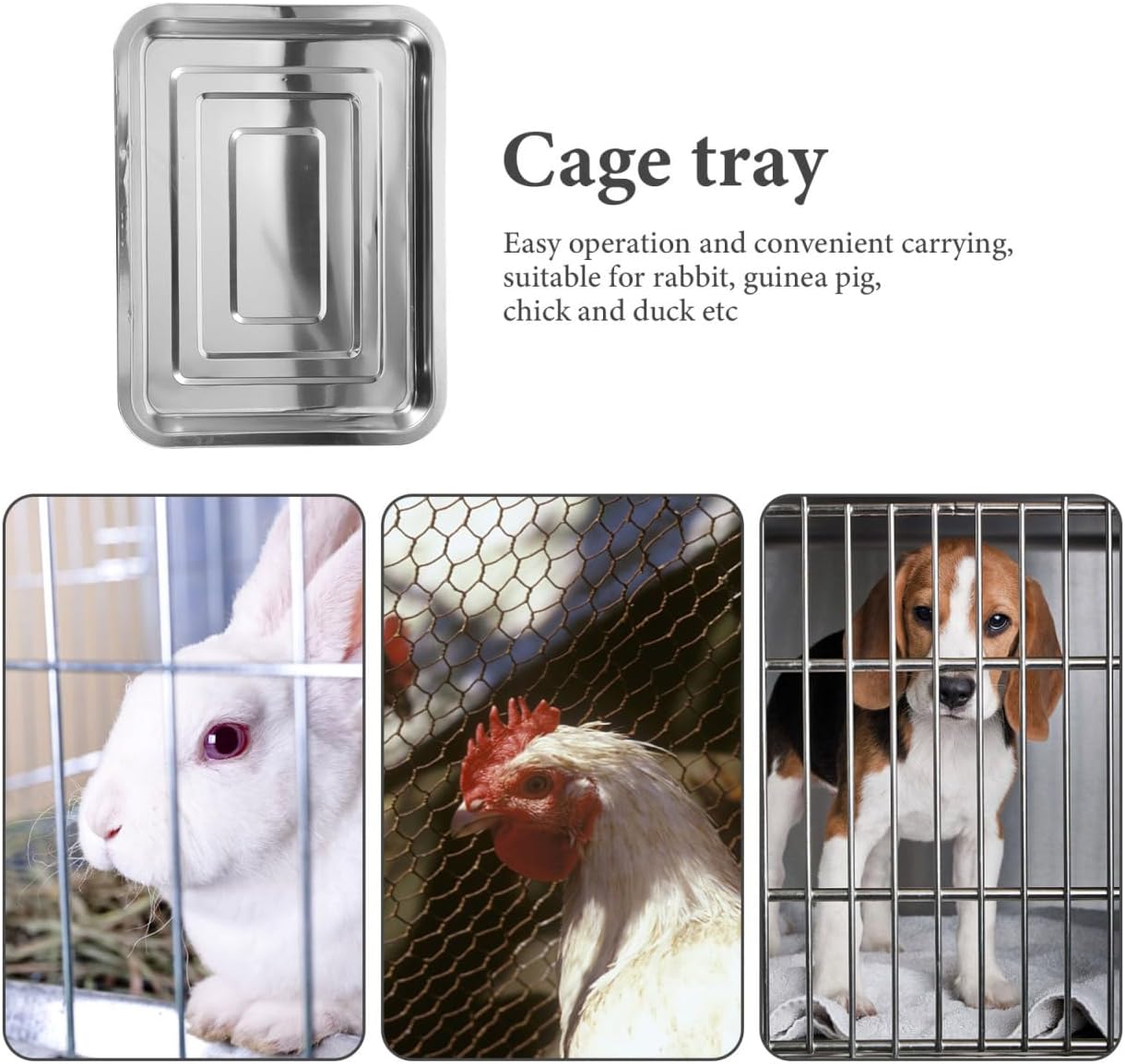 BESPORTBLE Heavy Duty Replacement Dog Crate Pan - Chew-Resistant Metal Tray for Pet Kennels Durable Floor Protection Easy Dogs and Cats 31cm X 21cm X2 cm