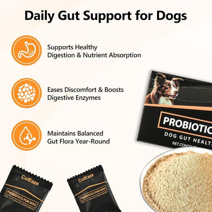 Probiotic Powder for Dogs, Dog Probiotics for Digestive & Immune Support Gut Health Gas Relief & Diarrhea for All Ages & Breeds 60Ct. Box