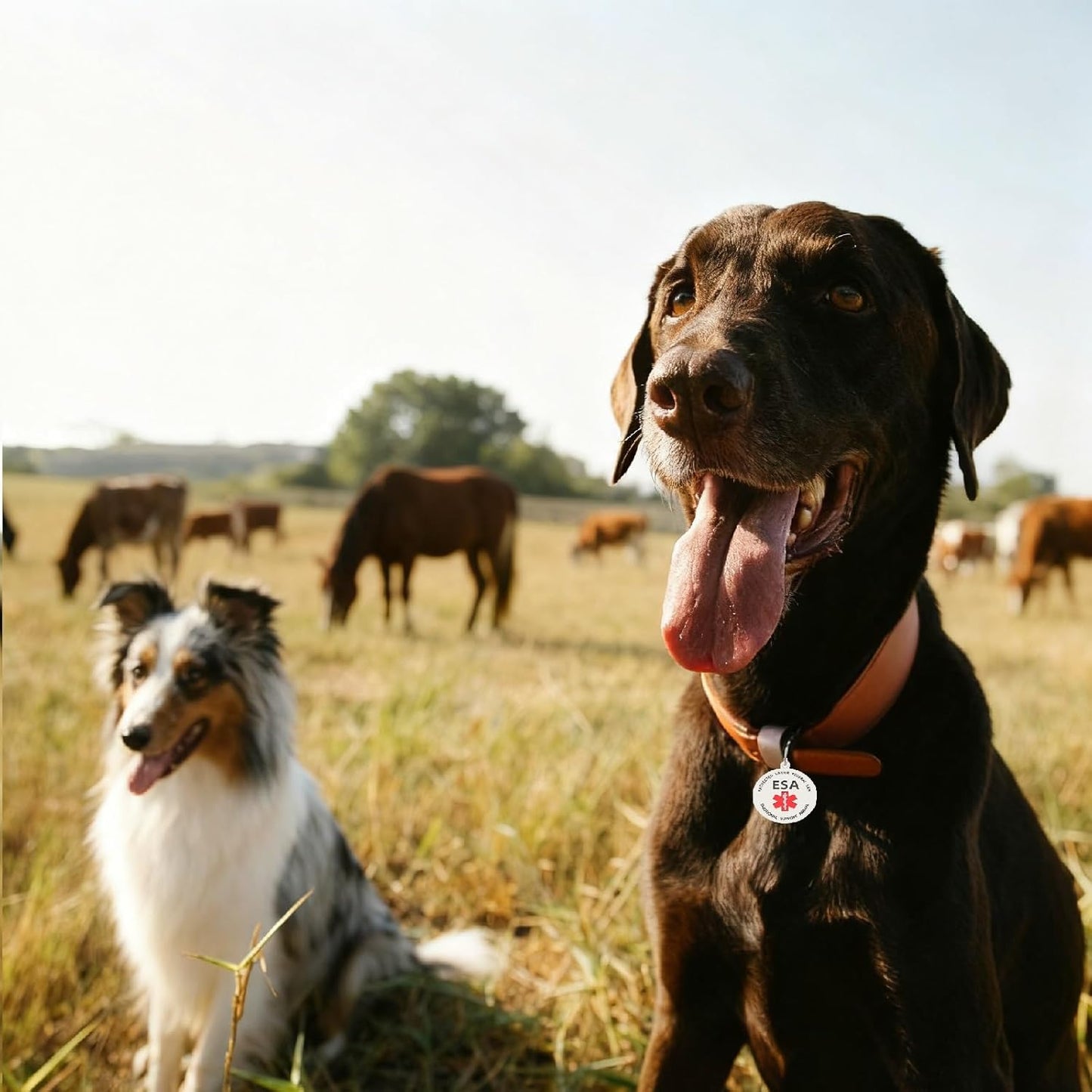 Emotional Support Animal Tag, ESA ID Tag Easily Attach to Vest, Collar, Harness (Large)