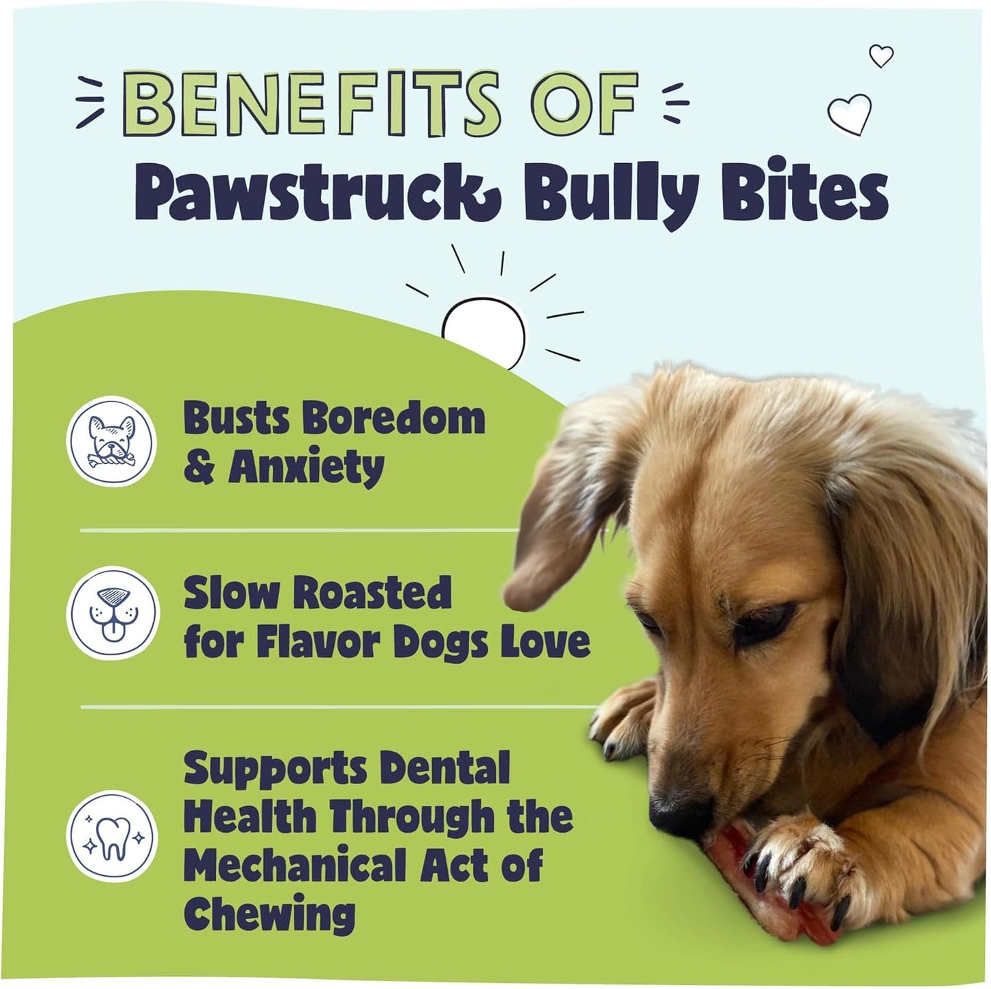 Pawstruck Natural 1–4" Bully Stick Bites for Small Dogs and Puppies – Single Ingredient, Digestible, Rawhide-Free, High-Protein Chew Treat Bones – 8 oz Bag – Packaging May Vary