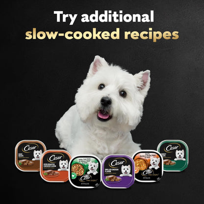 Cesar Adult Wet Dog Food Steak Lovers Variety Pack with Real Meat, 3.5 oz. Easy Peel Trays, 36 Count