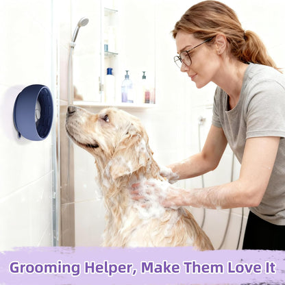 Deep Blue Lick Mat for Dogs & Cats - Anxiety Relief Slow Feeder Dog Bowl with Strong Suction - BPA-Free Silicone Puzzle Feeder for Calming, Enrichment & Stress-Free Grooming(Only for Small Dogs)