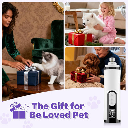 Pet Nail Grinder Dog Claw Care Pets Grooming Dog Nail Grinder Dog Nail Trimmer Painless Paws Grooming Smoothing for Small Dogs Cats 3 Speeds 2000mAh Battery for Gentle Pet Grooming