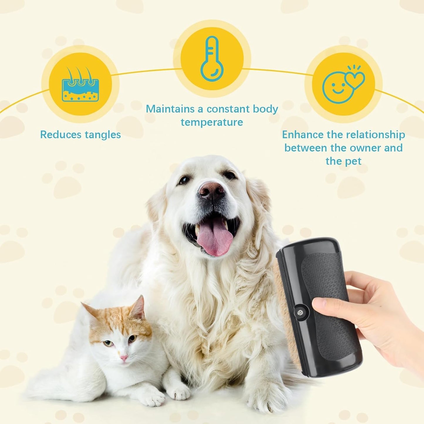 2025 Upgrade Deshedting Dog Brush & Cat Brush - Dog Undercoat Brushs with Comfort Grip, Pet Hair Removal Tool for Shedding - Fits Short Hair Pets (4 Inches)