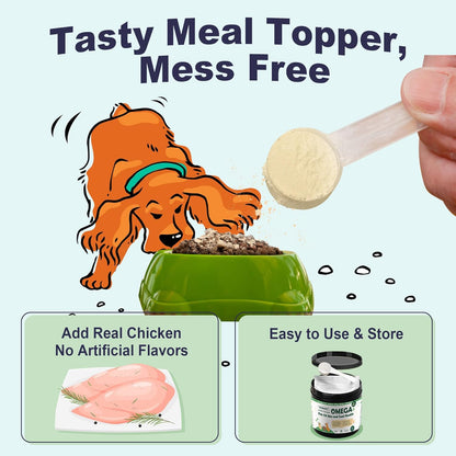 ZEBORA Dog Allergy Relief Powder & Omega 3 Fish Oil Powder for Dogs