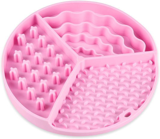Lick Mat for Dogs and Cats with Suction Cups, Silicone Slow Feeders Dog Bowls for Anxiety Relief, Perfect for Yogurt, Treats or Peanut Butter (Pink)