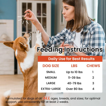 Hip and Joint Supplement for Dogs with Glucosamine, Chondroitin, MSM & Yucca - Glucosamine for Dogs，Joint Pain Relief Chews for Mobility & Discomfort-Chicken Flavor, 120 Count