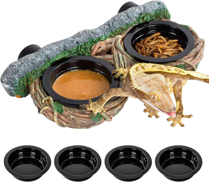 REPTI ZOO Reptile Feeder Ledge Magnetic (Dual Feeder)