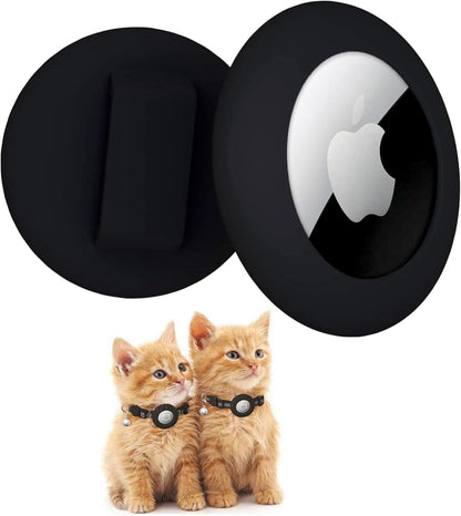 AirTag Holder for Cat Collar, Compatible with Apple Airtag GPS Tracker, Waterproof Case for Cat Dog Pet Collar Replacement Parts (2 Pack Black) AirTag not Included.