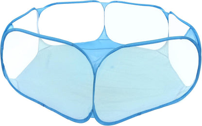 Pet Cage Tent Transparent, Small Animal Playpen Portable, Breathable Mesh Design with Storage Bag, Automatic Opening Pet Enclosure for Hamsters Guinea Pigs Rabbits