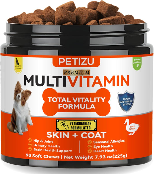 Dog Vitamins Chews- Treats – Glucosamine Chondroitin for Joint Support + Digestive Enzymes & Probiotics – for Small Large Breeds-Vitamins Multivitamin for Skin, Coat & Immune Health