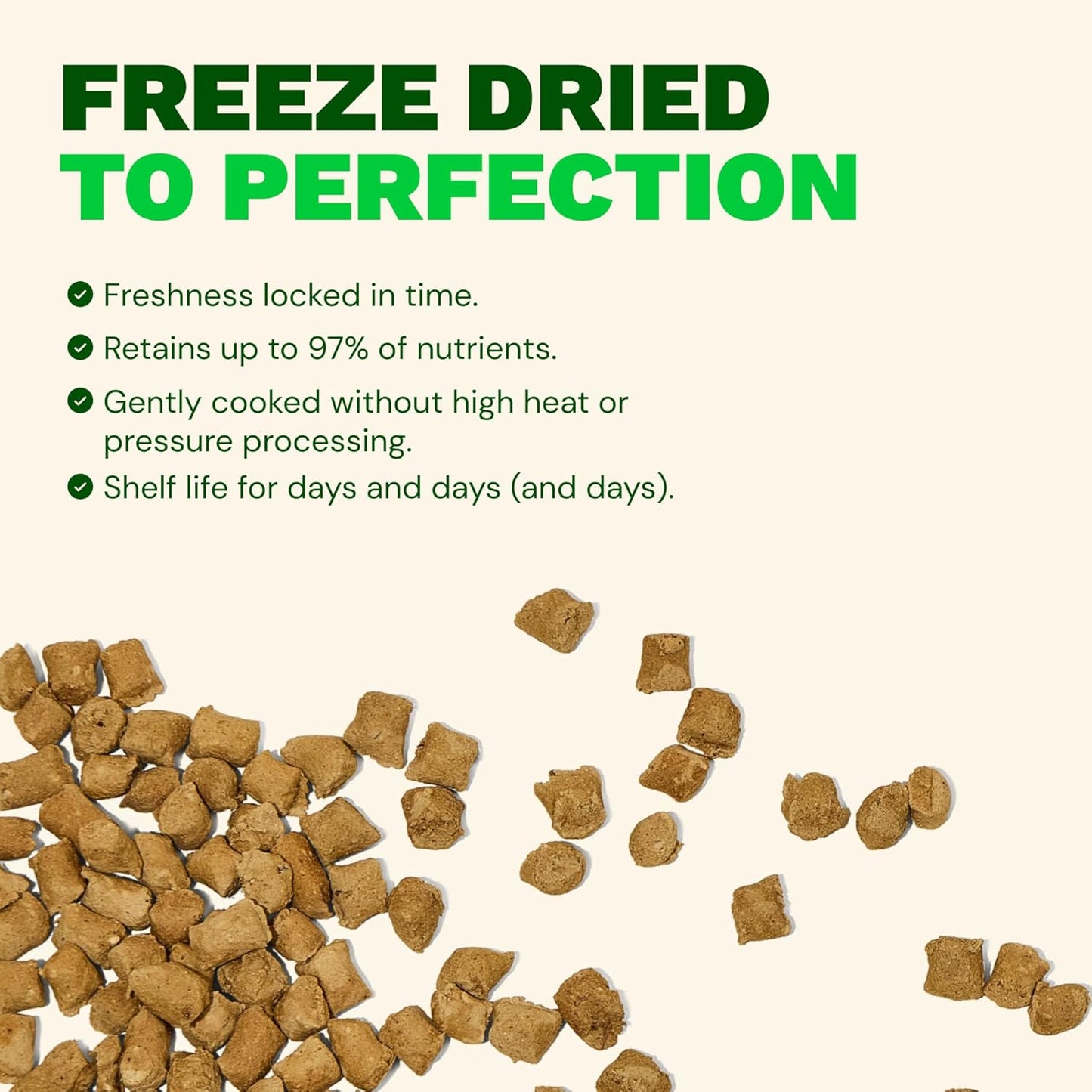 Get Joy Freeze Dried Raw Beef Meal, High Protein Grain Free, Dry Dog Food Meal Mixer and Topper, with Probiotics for Gut Health, Made with 100% USDA Organ Meat, for All Breeds and Ages, 16oz Bag