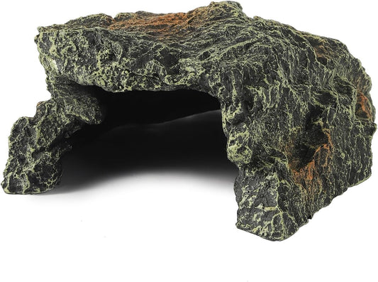 IBWell Resin Reptile Rock Cave, Lizard Tank Décor, Gecko Hide Reptile Hideout for Small Turtle Accessories for Tank, Leopard Gecko, Lazard Hideout