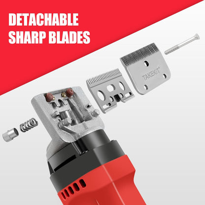 Horse Clippers, 600W Professional Heavy Duty Horse Body Clippers, 6-Speeds Large Livestock Clippers for Body Clipping Horse Equine Cattle and Thick Coat Animals