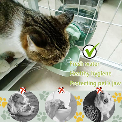 35oz Hanging Automatic Rabbit Water Dispenser, Cage Water Bottle Auto Gravity Pet Water Station for Small Animals, Puppy Kitten Rabbit Chinchilla Hedgehog Ferret, 1L(Green)