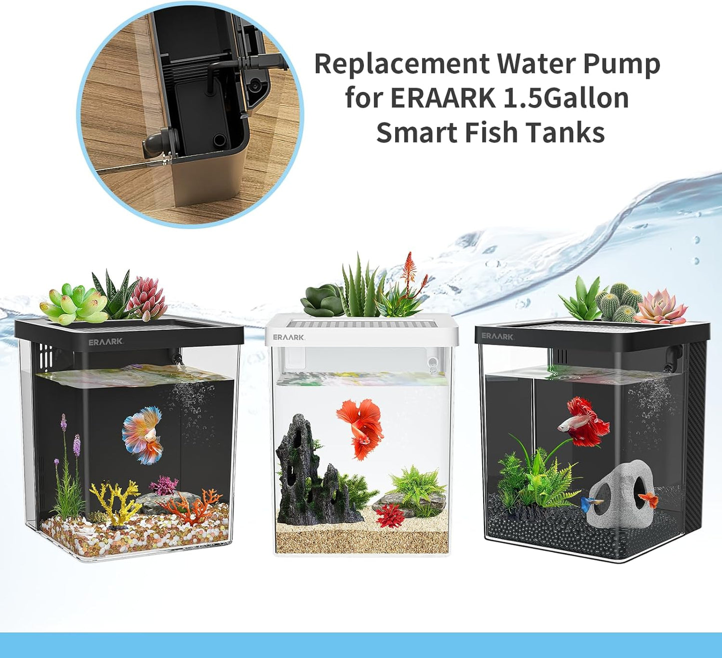 Replaced Water Pump for ERAARK 1.5 Gallon Aquarium Smart Betta Fish Tank