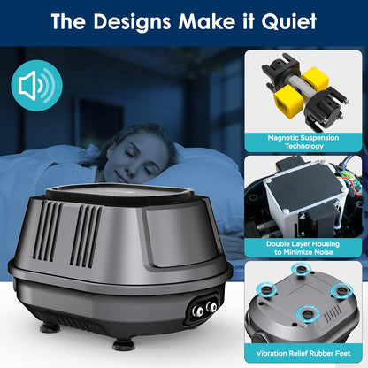 AquaMiracle Aquarium Air Pump Super Quiet Fish Tank Air Pump, 6W/10W 190GPH/317GPHAquarium Bubbler Hydroponics Air Pump Oxygen Pump Pond Aerator