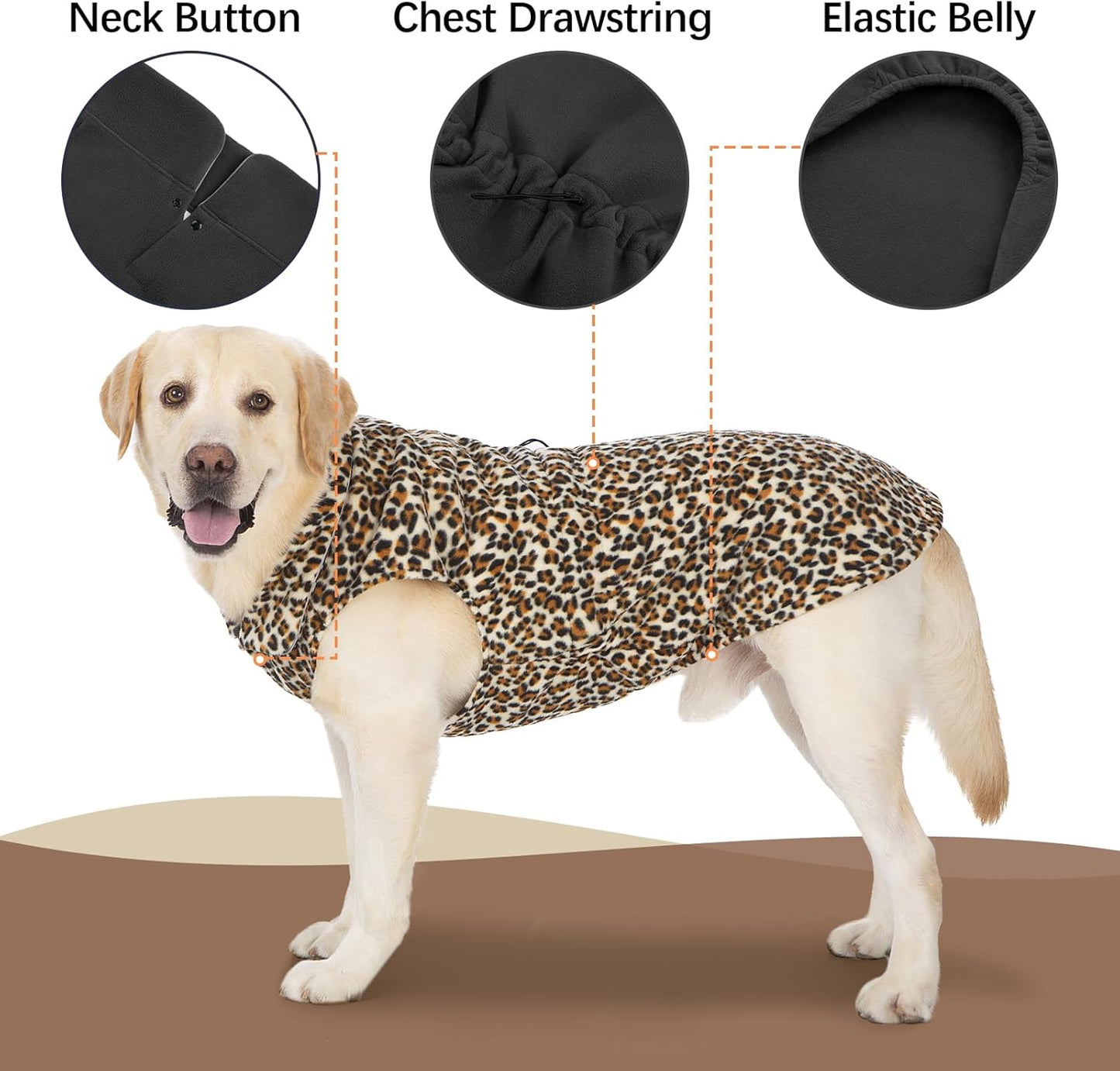 Dog Winter Colthes for Small Medium Large Dogs, Pullover Warm Fleece Vest Sweatshirt, Plaid Thermal Doggy Sweater, Stretchy Puppy Cold Weather Coats