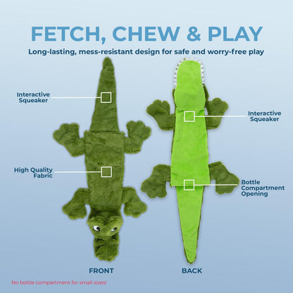 Best Pet Supplies Squeaky Dog Toys with Soft Durable Fabric for Small, Medium and Large Pets Interactive Toy for Indoor Play, Supports Active Biting and Play - 4 Figures, Medium