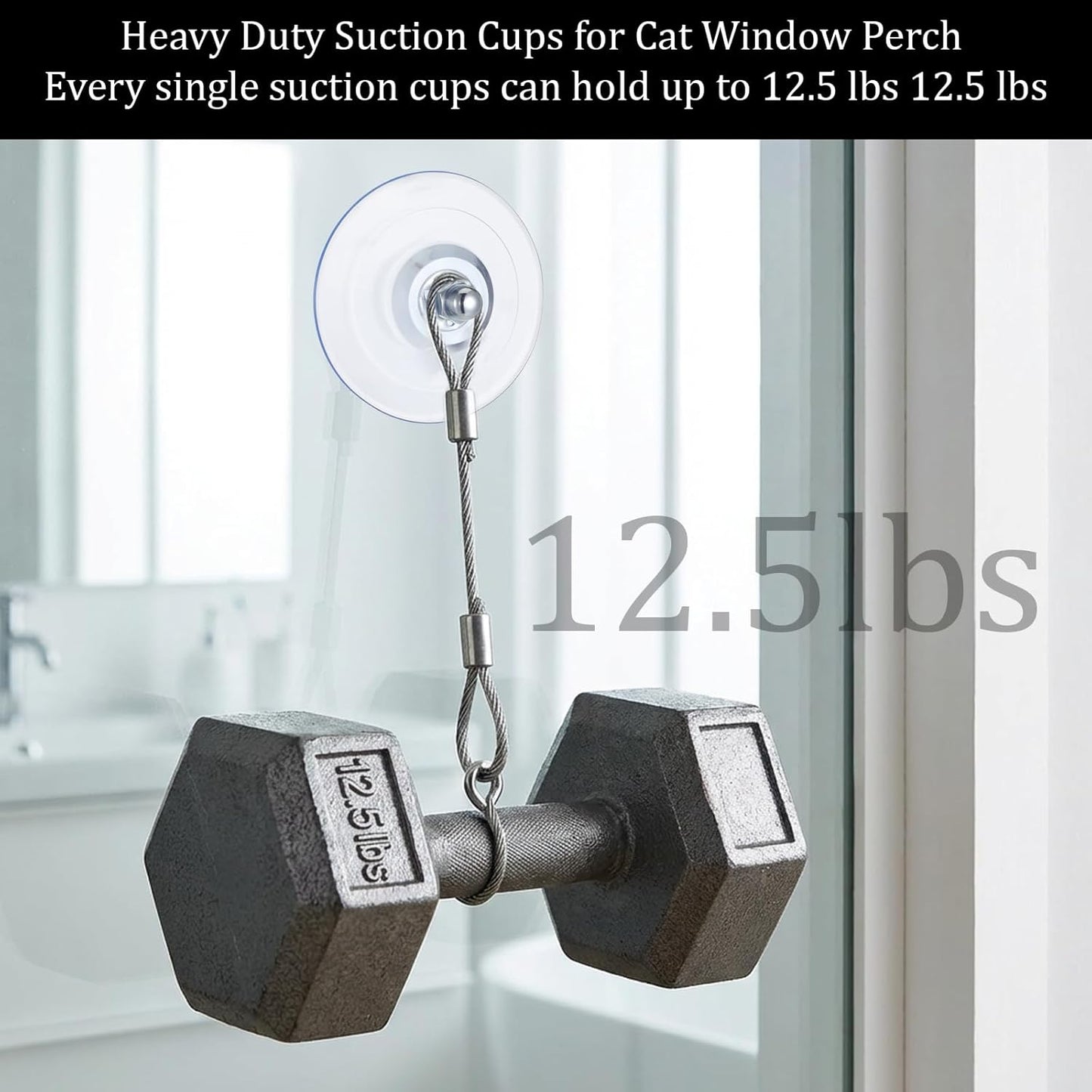 Cat Window Perch Suction Cups, 4 Pcs Clear Strong Cat Window Hammock Suction Cup Replacement for Cats Windows Seat