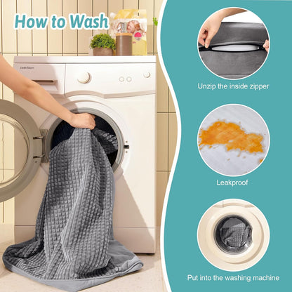 Orthopedic Dog Bed for Large Dog, XL Pet Sofa for Extra Large Dog, Big Supportive Foam Bolster U Shaped Couch with Waterproof Lining Cover, Anti-Slip, Comfort, Washable, 42x30x7.5 inch, Grey