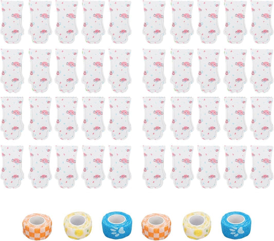 40 Pcs Disposable Dog Boots, Disposable Dustproof Dog Shoes, Breathable Disposable Pet Booties with Adjustable Self-Adhesive Bandage for Indoor and Outdoor Use Protection (Pink, L)